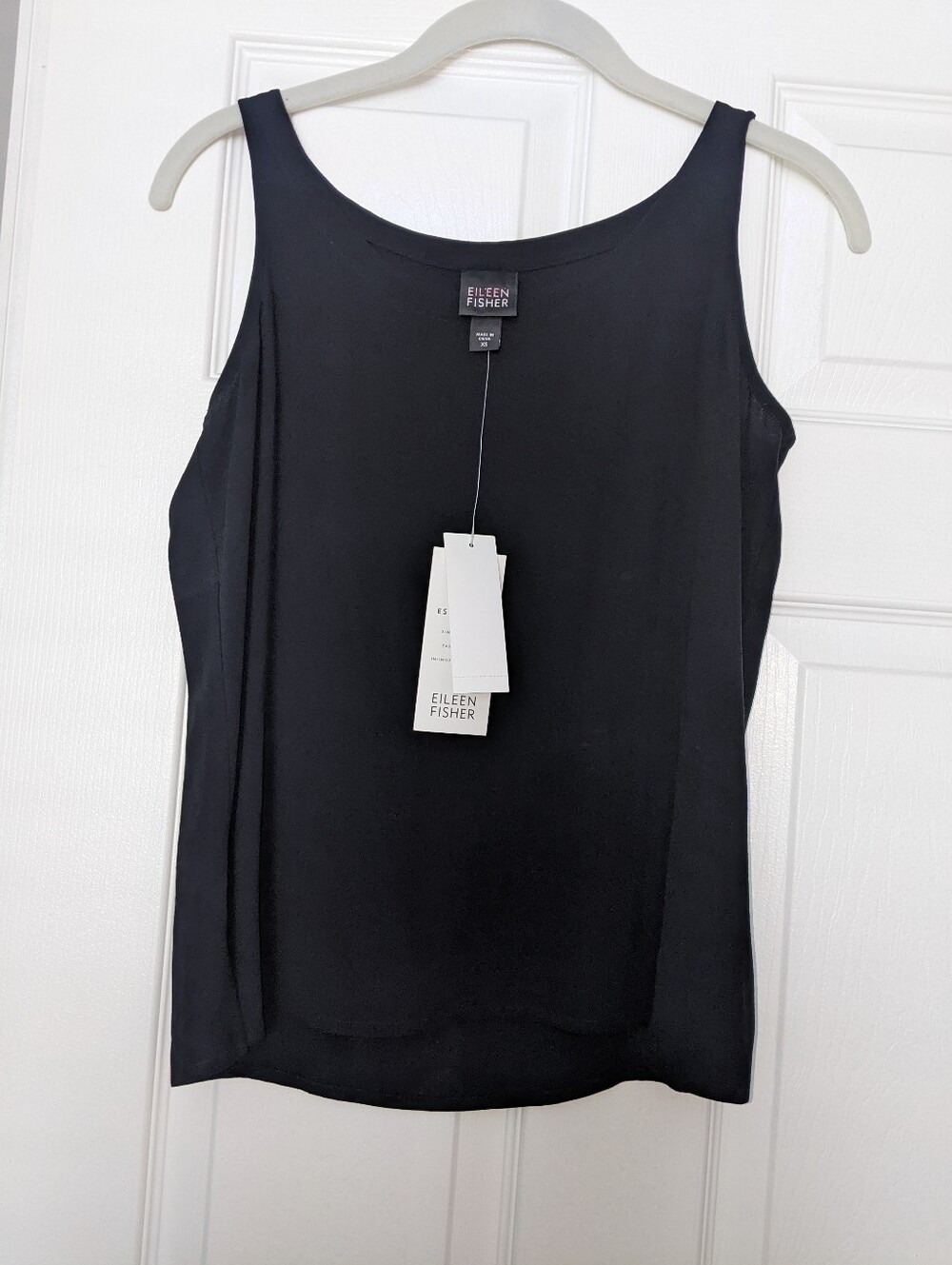 Eileen Fisher Black Silk Georgette Top XS